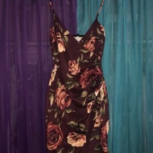 Burgundy floral dress